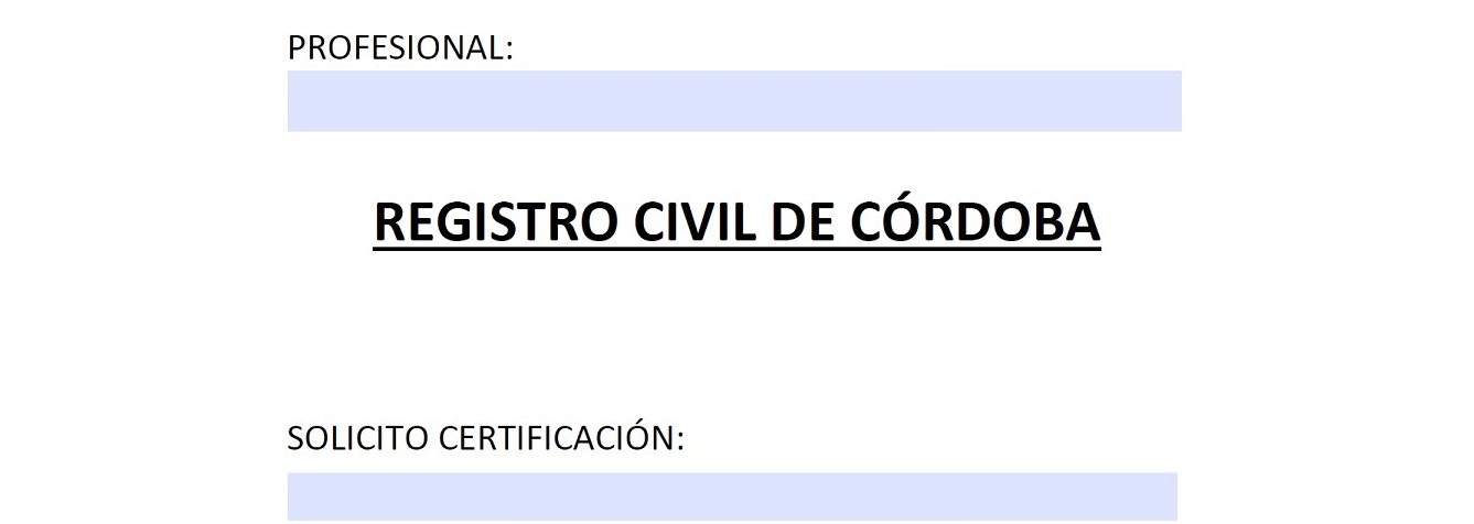 Solicitud Certificaciones Registro Civil